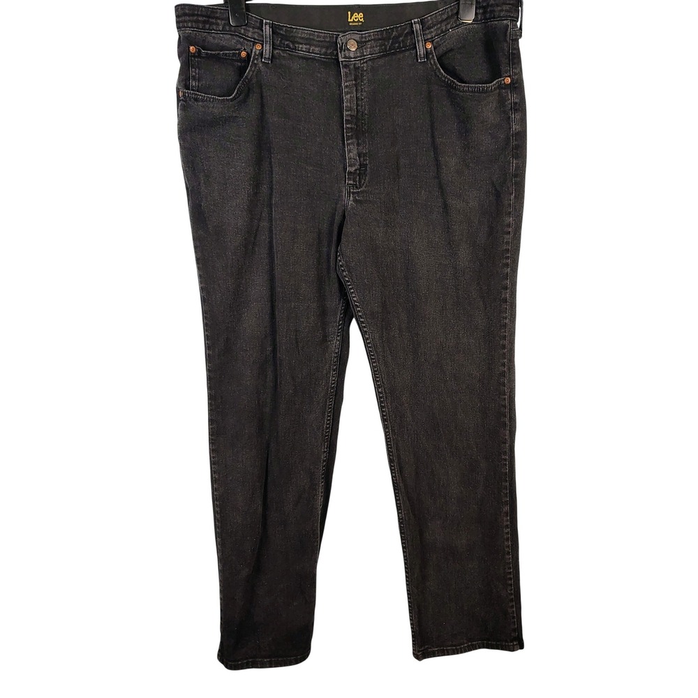 Lee Mens 44x34 Relaxed Fit Jeans Black Cotton Blend Gorpcore Dadcore Normcore